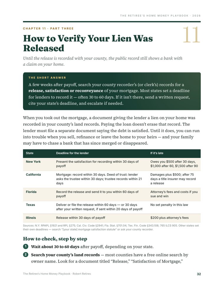 Chapter 11: How to verify your lien was released